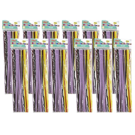 Charles Leonard Creative Arts Chenille Stems, 4 mm/12in, Assorted, PK1200 65400